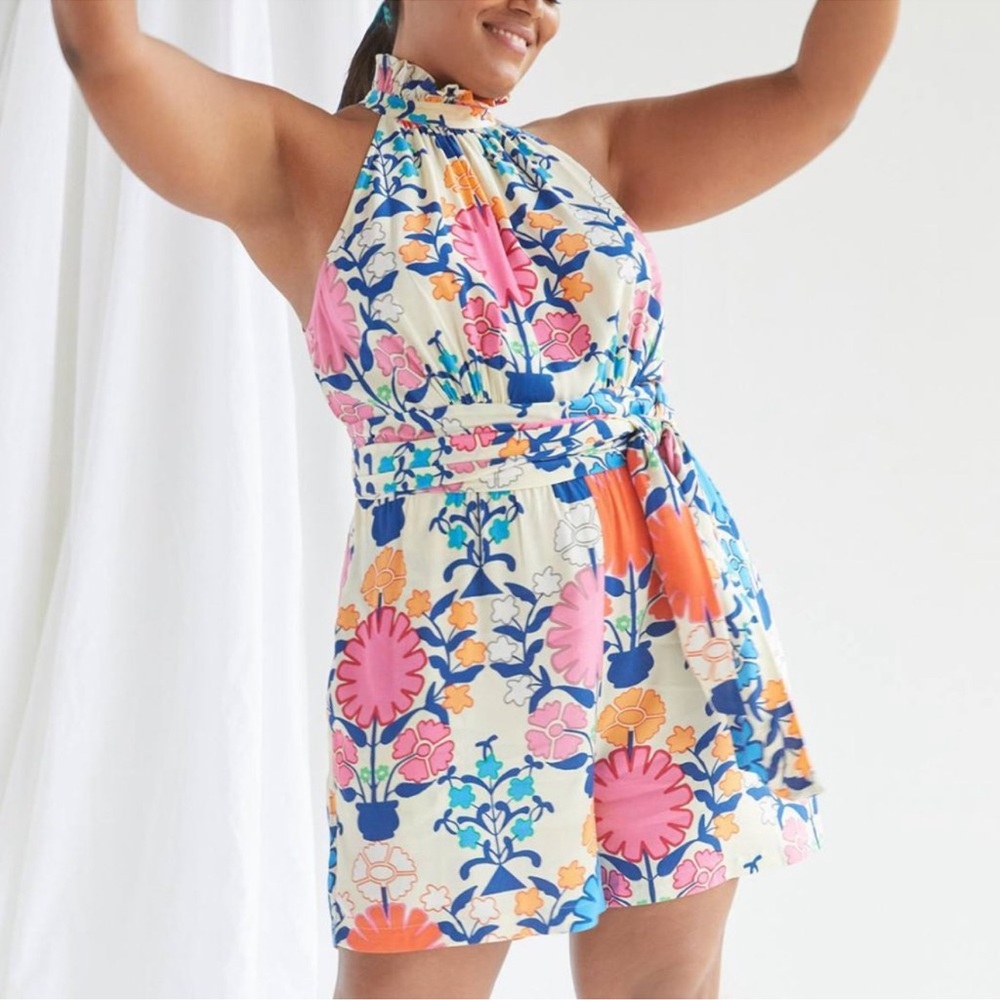 Floral Halter Neck Romper Rachel Zoe - Picture 2 of 5